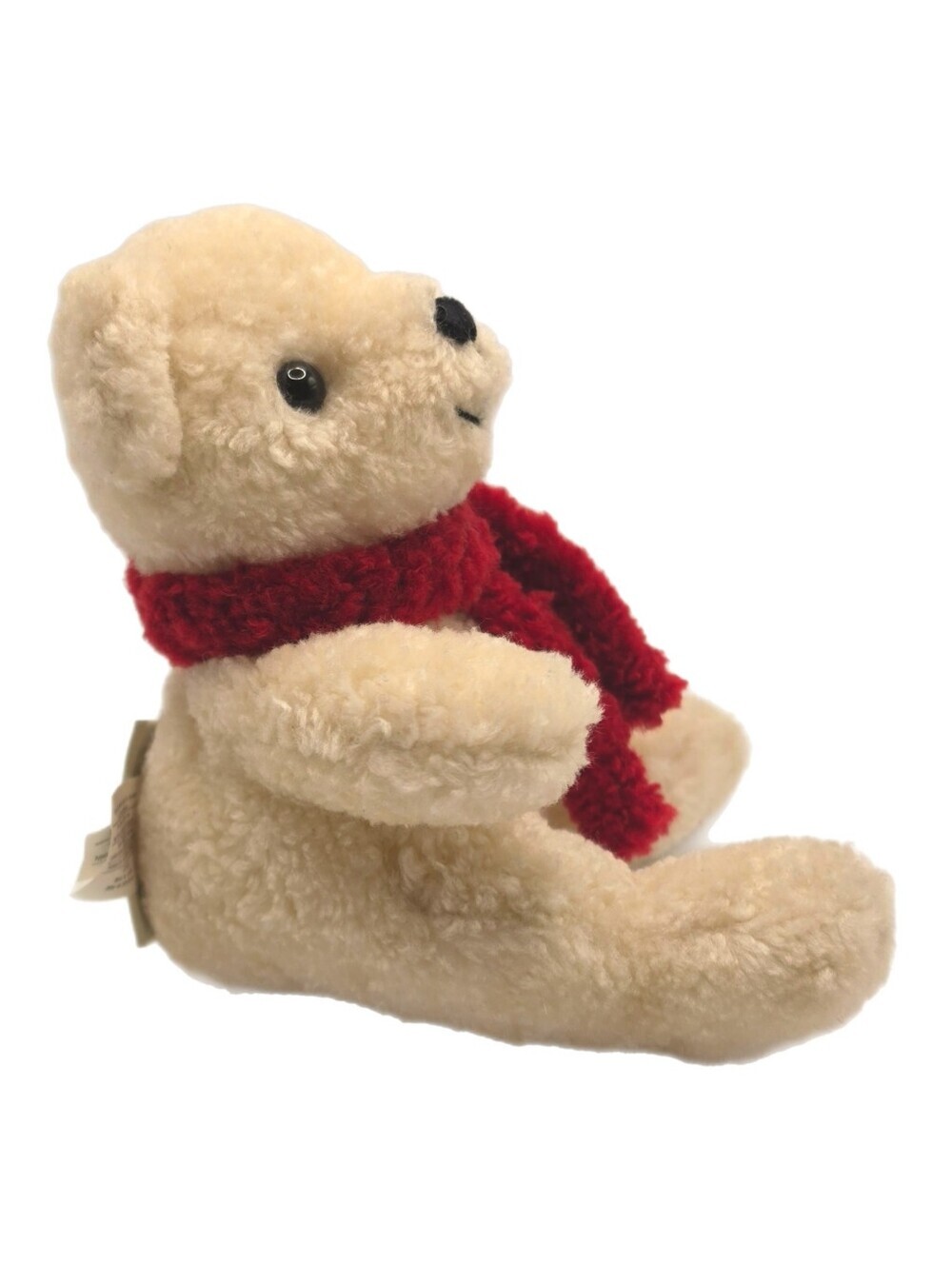 Pottery Barn Plush Cream Teddy Bear with Red Scarf - Picture 2 of 5